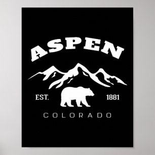 Retro Vintage Aspen Colorado Souvenir Kinder Wande Poster