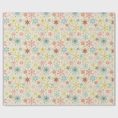 Retro Vintage atomare Weihnachtsschneeflocken Geschenkpapier (Flach)