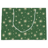 Retro Vintage Atomic Starbursts on Green Große Geschenktüte (Vorderseite)