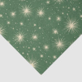 Retro Vintage Atomic Starbursts on Green Seidenpapier (Detail)