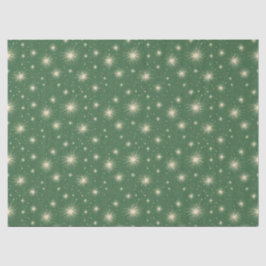 Retro Vintage Atomic Starbursts on Green Seidenpapier