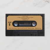 Retro Vintage Audioartkassettenabdeckung Visitenkarte (Rückseite)
