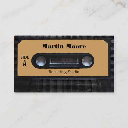 Retro Vintage Audioartkassettenabdeckung Visitenkarte (Vorderseite)