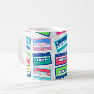 Retro Vintage-Audiokassette Muster Tank Zu Kaffeetasse