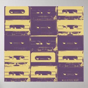 Retro-Vintage Audiostil-Musikabdeckung Poster