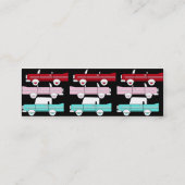 Retro Vintage Auto-rosarotes Mini Visitenkarte (Rückseite)