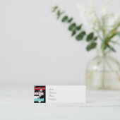 Retro Vintage Auto-rosarotes Mini Visitenkarte (Stehend Vorderseite)