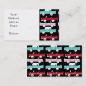 Retro Vintage Auto-rosarotes Visitenkarte (Vorne/Hinten)