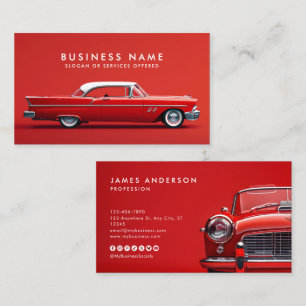 Retro Vintage Auto/ Wagen QR Code Social Media Ico Visitenkarte