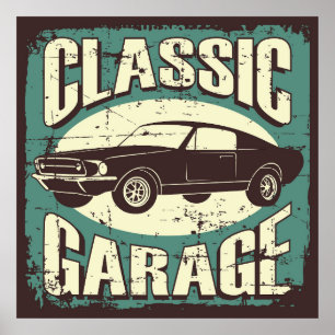 Retro-Vintage-Autogarage Poster