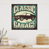 Retro-Vintage-Autogarage Poster (Küche)
