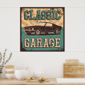 Retro-Vintage-Autogarage Poster (Küche)