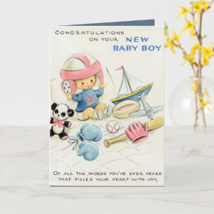 retro-vintage Baby-Junge mit Gefühl Karte