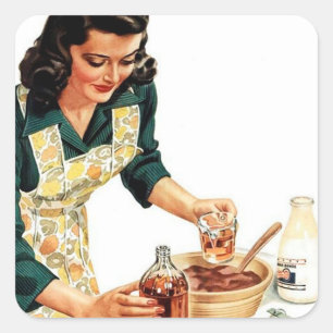 Retro Vintage Backdame Quadratischer Aufkleber
