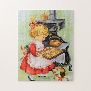 retro-vintage Backgirl Weihnachten Urlaub Puzzle