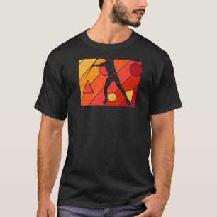 Retro-Vintage Backprint-Spur und Feld für Javelin T-Shirt