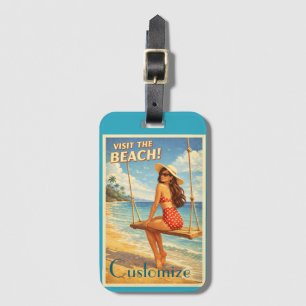 Retro Vintage Bade-Schönheit Thunder_Cove Gepäckanhänger