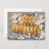 Retro Vintage Badebeauties auf SandDollars Postkarte (Vorne/Hinten)