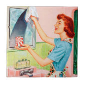 Retro-Vintage Badezimmerdame Fliese (Vorderseite)