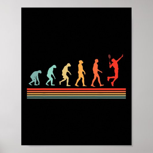 Retro Vintage Badminton Player-Evolution Poster (Vorne)