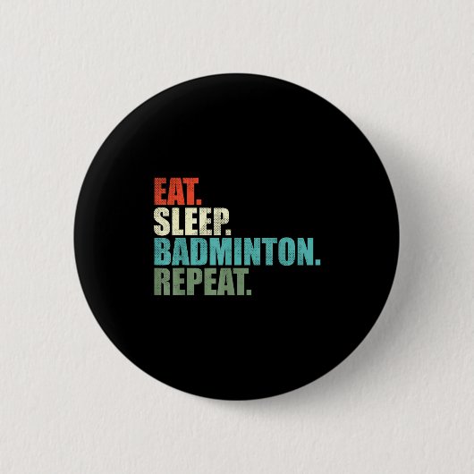 Retro-Vintage-Badmintonspieler Button (Vorderseite)