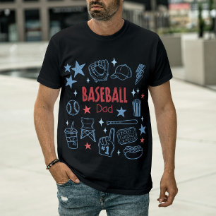 Retro Vintage Baseball Vater Spieltags-Ikonen T-Shirt