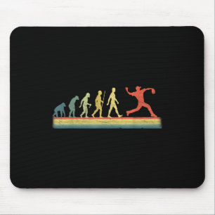 Retro Vintage Baseballspieler Evolution Liebhaber Mousepad