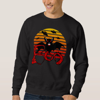 Retro Vintage Bat Halloween Vampire Cute Flying Ba Sweatshirt