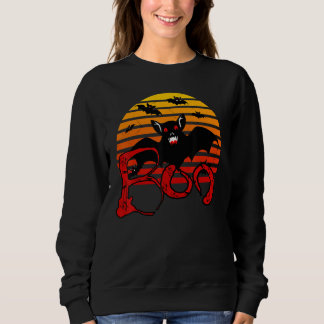 Retro Vintage Bat Halloween Vampire Cute Flying Ba Sweatshirt