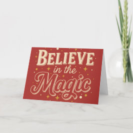 Retro Vintage Believe in the Magic Christmas Feiertagskarte