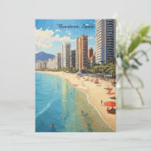 Retro Vintage Benidorm Spain Travel Mediterranean Karte (Stehend Vorderseite)