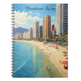 Retro Vintage Benidorm Spanien Reise Mittelmeer Notizblock