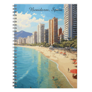 Retro Vintage Benidorm Spanien Reise Mittelmeer Notizblock