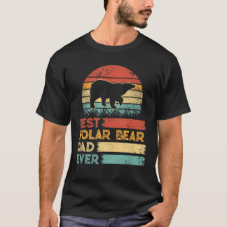 Retro Vintage Best Polar Bear Dad Ever Animals T-Shirt
