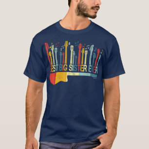 Retro Vintage Beste große Schwester jemals Gitarre T-Shirt