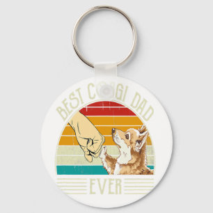 Retro Vintage Bester Corgi-Vater Aller Zeiten Schlüsselanhänger