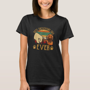 Retro Vintage Bester Dachshund-Vater Aller Zeiten T-Shirt