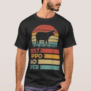 Retro Vintage Bester Nilpferd-Vater Aller Zeiten T T-Shirt