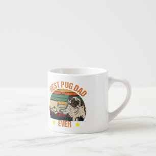 Retro Vintage Bester Pug-Papa Aller Zeiten Espressotasse