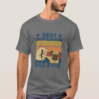 Retro Vintage Bester Pug-Vater Aller Zeiten Liebha T-Shirt