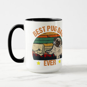 Retro Vintage Bester Pug-Vater Aller Zeiten Tasse