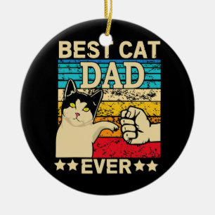 Retro Vintage Bestes Katze Papa Ever Tee Katze Dad Keramik Ornament