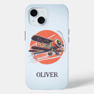 Retro-Vintage Biplane Personalisiert Case-Mate iPhone Hülle
