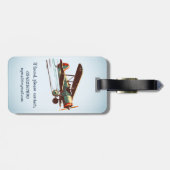 Retro-Vintage Biplane Personalisiert Gepäckanhänger (Rückseite horizontal)