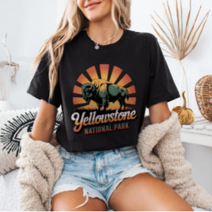 Retro Vintage Bison Yellowstone Nationalpark  T-Shirt