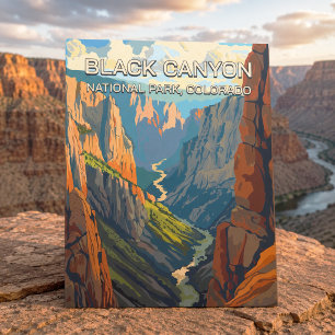 Retro Vintage Black Canyon National Park Colorado  Postkarte
