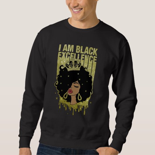 Retro Vintage Black Excellence African Pride Histo Sweatshirt (Vorderseite)