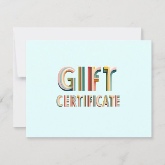 Retro Vintage Blaue Geschenkgutschein (Vorderseite)