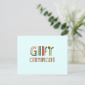 Retro Vintage Blaue Geschenkgutschein (Stehend Vorderseite)
