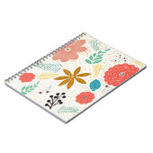 Retro Vintage Blume Foliage Notizblock (Linke Seite)